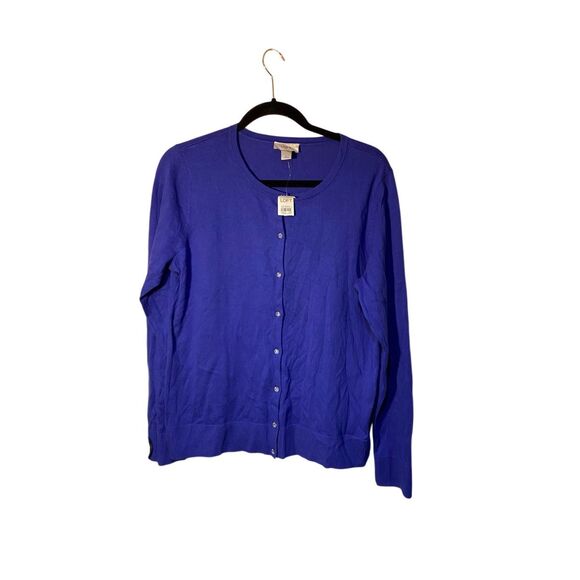 NWT loft women’s royal blue, Rhinestone button cardigan, sweater S/L - Picture 1 of 4